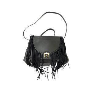 Paula Cademartori Black Fringe Leather Bag